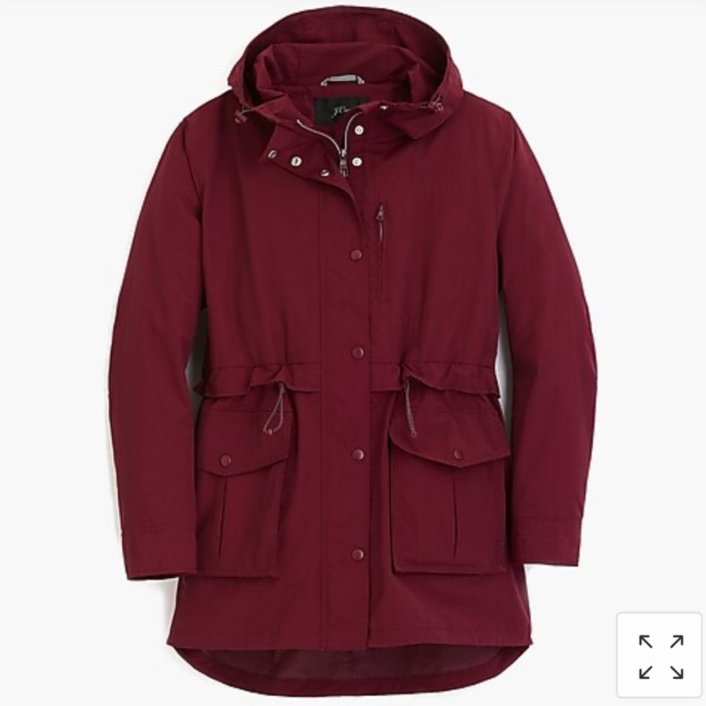 J.Crew Perfect Rain Coat, size S, Vintage Burgundy